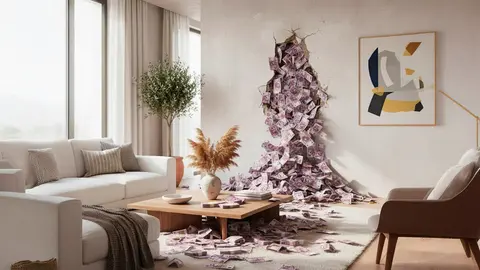 Paredes repletas de billetes de 500 euros - Recreaci&oacute;n El MIRA