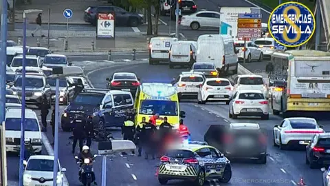 Accidente en el Puente del Cachorro en Sevilla