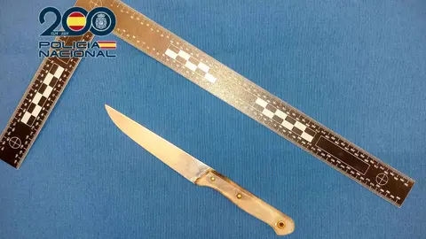 Cuchillo intervenido por la Polic&iacute;a Nacional