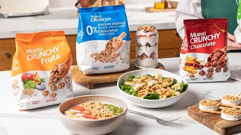 Muesli Crunchy Hacendado 0% az&uacute;cares a&ntilde;adidos y 0% edulcorantes de Mercadona