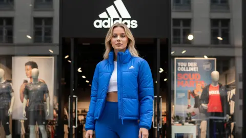 Clienta con chaqueta y leggings de Adidas
