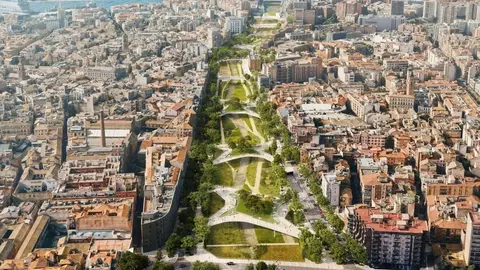 Plano de la integraci&oacute;n urbana del r&iacute;o Guadalmedina en M&aacute;laga (1)