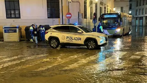 Inundaci&oacute;n en el centro de Jerez