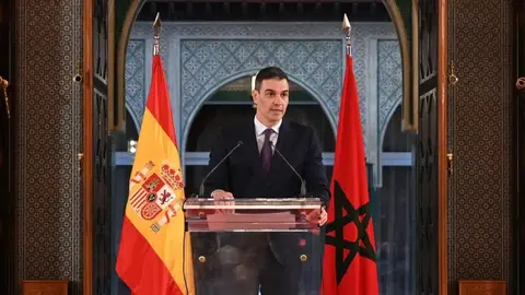 Pedro S&aacute;nchez, durante una visita a Rabat