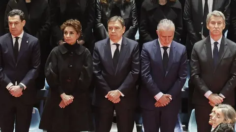 Montero, durante la misa funeral por las v&iacute;ctimas del accidente de Adamuz celebrada en Huelva