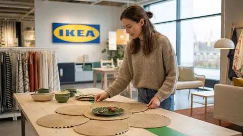 Mantel individual de yute, M&Auml;VINN de Ikea