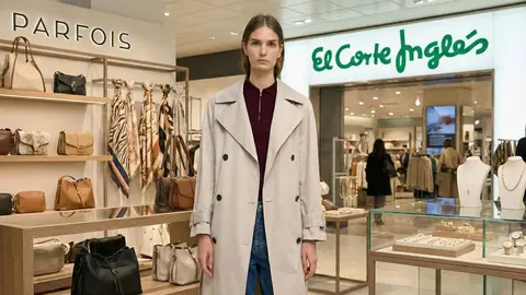 Gabardina larga con detalles de trabilla en mangas Parfois en El Corte Ingl&eacute;s