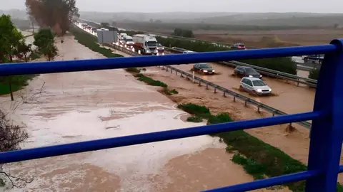 Carreteras inundadas en Andaluc&iacute;a