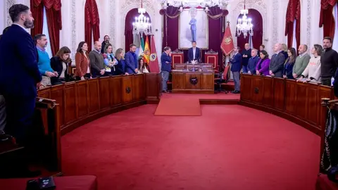 Celebraci&oacute;n del pleno municipal en el Ayuntamiento de C&aacute;diz