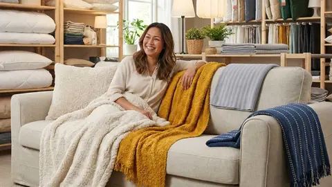 Las mantas de Ikea que est&aacute;n convirtiendo el sof&aacute; en el mejor plan del invierno