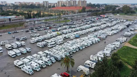 Caravanas en el aparcamiento de IFECA