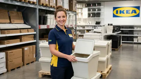 Cubo de clasificaci&oacute;n con tapa SORTERA de Ikea