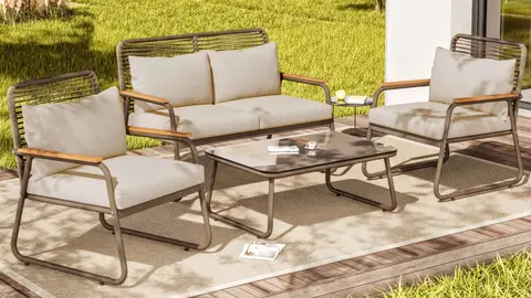 La zona del jard&iacute;n vuelve a convertirse en la principal protagonista en Leroy Merlin con este lujoso y elegante conjunto de muebles de exterior