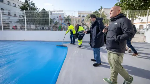 Obras en la plaza Manolo Santander de C&aacute;diz