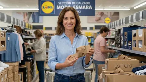 Una mujer en un supermercado de Lidl