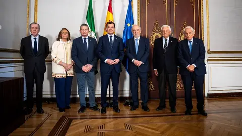 Juanma Moreno se ha reunido en el Palacio de San Telmo con la directiva de la Real Fundaci&oacute;n Andaluc&iacute;a-Am&eacute;rica
