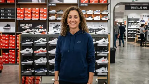 Una mujer en la secci&oacute;n de Nike de una tienda El Corte Ingl&eacute;s