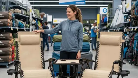 Sillas plegables con bandeja y reposabrazos en Decathlon