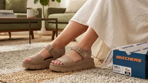 Nuevas sandalias de gamuza de Skechers