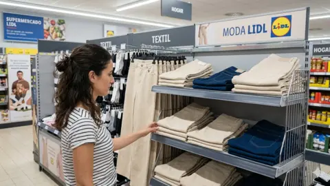 Clienta en tienda de Lidl