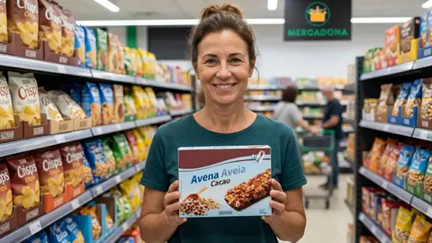 Barritas de cereales avena con cacao, Hacendado de Mercadona