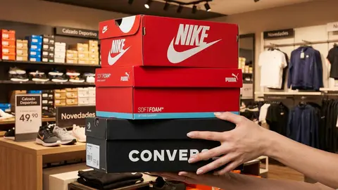 Cajas de zapatillas de Converse, Puma y Nike en El Corte Ingl&eacute;s