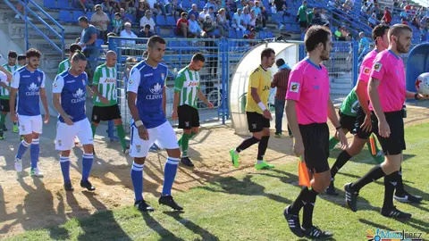El Xerez CD durante un partido de la pasada temporada en el estadio de La Juventud. Alejandro Jim&eacute;nez