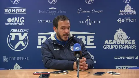 Jorge Herrero en rueda de prensa | Foto de XerezDeportivoFC.com