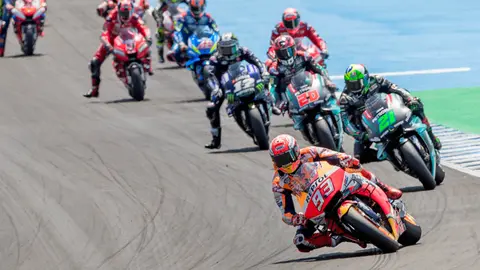 M&aacute;rquez al frente de la carrera de MotoGP