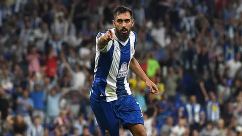Borja Iglesias celebrando un gol con el Espanyol