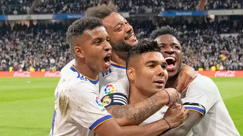 RODRYGO, MARCELO, CASEMIRO Y VINICIUS JUNIOR CELEBRAN SU VICTORIA EN LALIGA