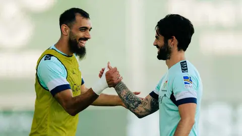 Isco y Borja Iglesias en su primer entrenamiento con el Real Betis | Foto: RBB