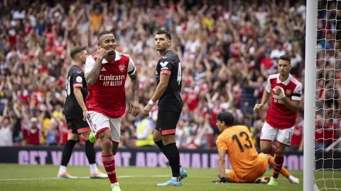 Gabriel Jes&uacute;s celebra un gol del Arsenal contra el Sevilla FC | Getty Images