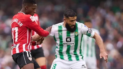 Nabil Fekir y Nico Williams en el Real Betis - Athletic Club | Foto: RBB