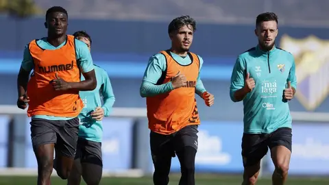Jugadores del M&aacute;laga CF en una sesi&oacute;n de entrenamiento