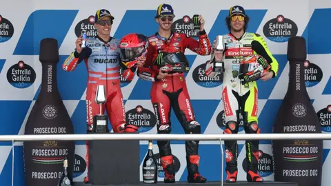 Podio MotoGP Gran Premio estrella Galicia 0,0 de Espa&ntilde;a 2024 | Cristo Garc&iacute;a