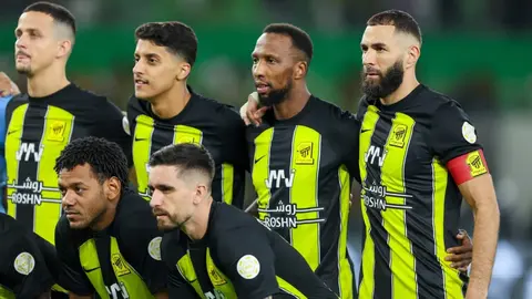 Algunos integrantes de la plantilla del Al Ittihad, rival del Sevilla FC en el Trofeo Antonio Puerta