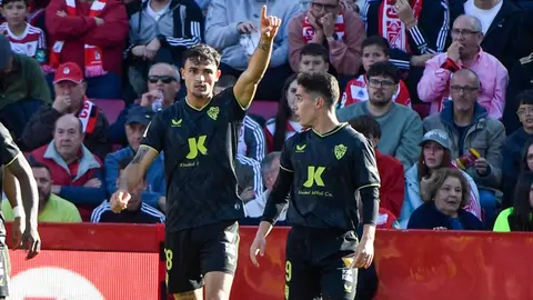 Marc Pubill y Sergio Arribas, dos de los jugadores de la UD Almer&iacute;a que podr&iacute;an salir en verano