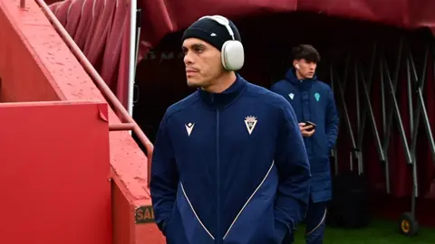 Brian Ocampo en la previa del Albacete Balompi&eacute; - C&aacute;diz CF | CCF