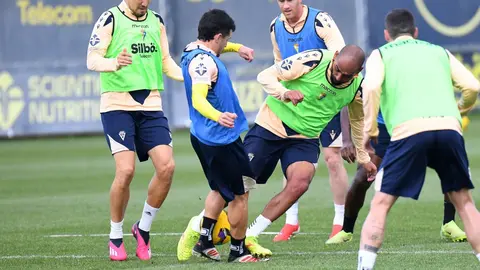 Fali y Jos&eacute; Matos durante un entrenamiento del C&aacute;diz CF | CCF