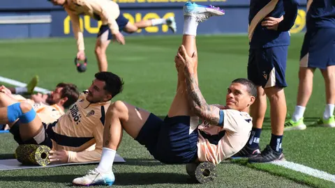 Brian Ocampo durante un entrenamiento del C&aacute;diz CF | CCF