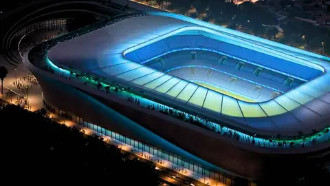 Puentes, gradas que vuelan sobre el r&iacute;o y 45.000 asientos: la nueva Rosaleda del M&aacute;laga CF