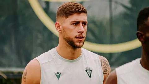Jorge Moreno en su primera sesi&oacute;n de entrenamiento con el C&aacute;diz CF | CCF
