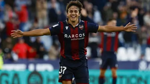 Carlos &Aacute;lvarez celebra un gol anotado con el Levante UD | LaLiga