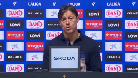 Mat&iacute;as Almeyda en la rueda de prensa posterior al Espanyol - Sevilla FC | LaLiga