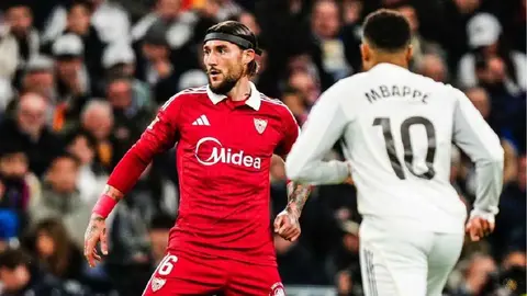 Gudelj y Mbapp&eacute; en el Real Madrid - Sevilla FC | @SevillaFC