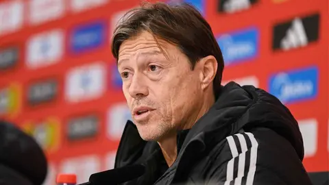 Mat&iacute;as Almeyda en la rueda de prensa previa a El Gran Derbi | Salvador L&oacute;pez Medina para El MIRA