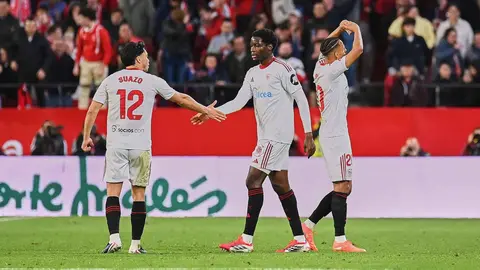 Sow celebra su gol en el Sevilla FC - Deportivo Alav&eacute;s | Salvador L&oacute;pez Medina