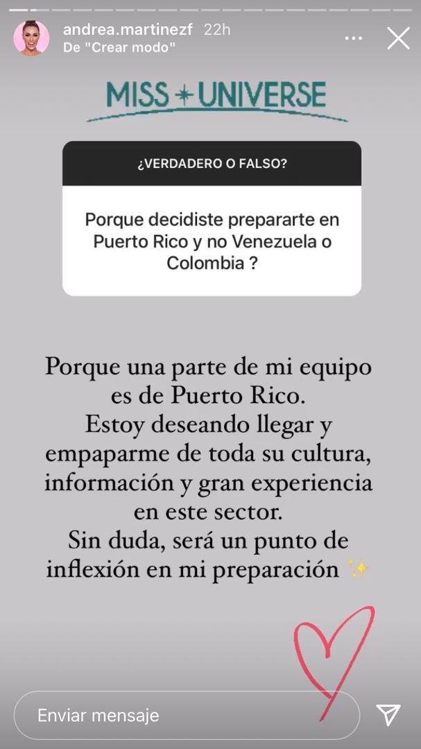 Stories de Andrea Martínez en Instagram