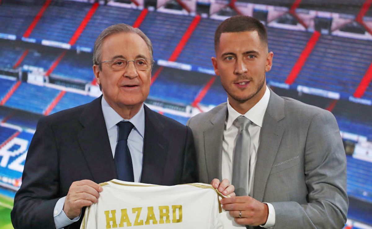 Eden Hazard y Florentino Pérez